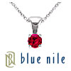 Ruby Solitaire Pendant in 18k White Gold