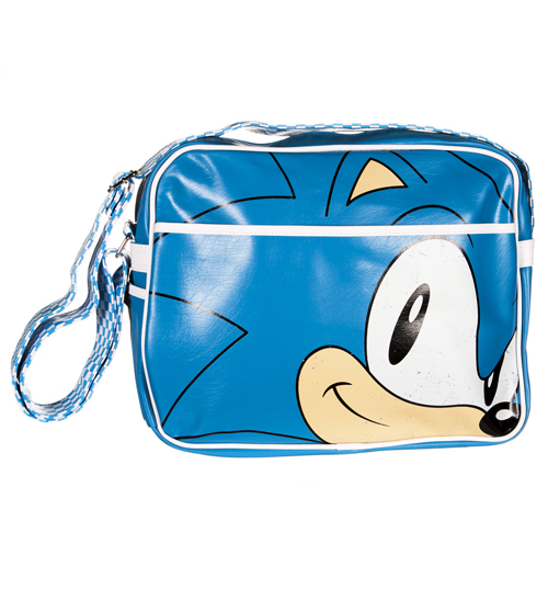 Blue Sonic The Hedgehog PU Messenger Bag