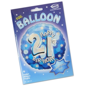 Sparkle Happy 21st Birthday Foil Balloon