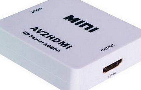 BlueBeach - Mini RCA CVBS Composite to HDMI Converter - AV For DVD VCR 720P 1080p Mini AV Composite Video Audio RCA CVBS to HDMI Converter Adapter with Power Apdater Upscaler supports HDTV, HD(High-de