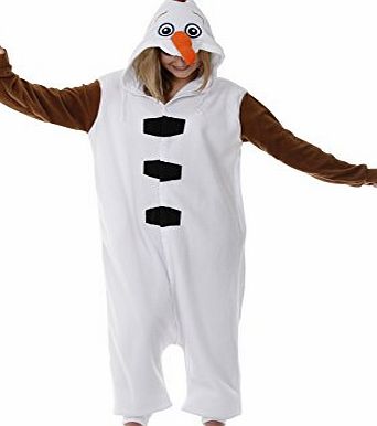 Frozen Inspired Olaf Snowman Onesie Fancy Dress Pyjamas Mens Ladies (Medium 160-170 cm)