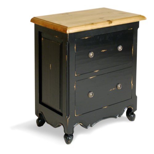 Bluebone French Painted 2 Drawer Chest - antique black