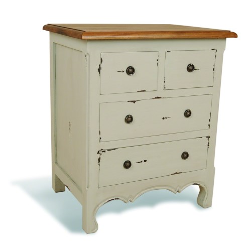 French Painted 4 Drawer Chest - pale mint