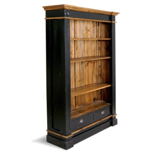 French Painted Large Bookcase - antique black