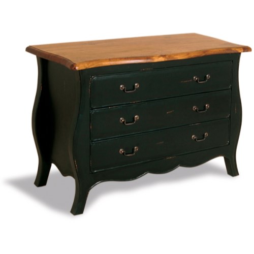 Bluebone French Painted Monique Wide 3 Drawer Chest - olive