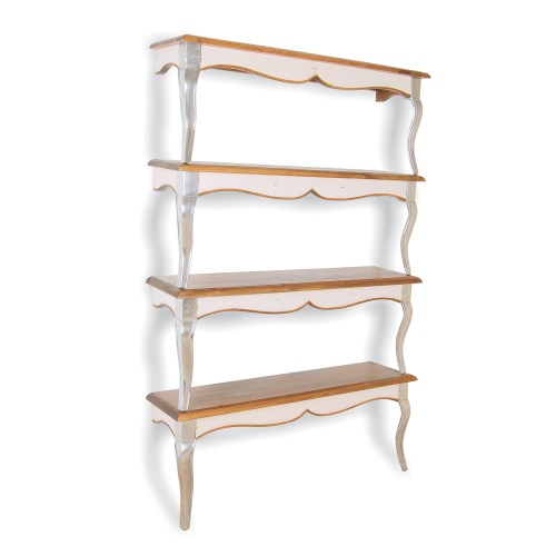 Vintage Glam Pine Coffee Table Rack in White