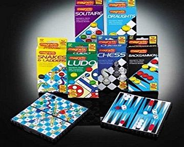 Board Games Magnetic Travel Board Games Set of 4 Snakes and Ladders Chess Ludo Draughts Game