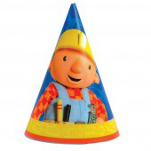 bob the Builder Party Hats - 8 in a pack