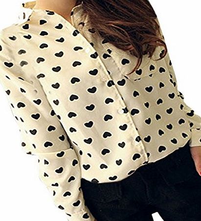 Bocideal 1PC New Love Heart Sweet Blouse Long Sleeve Shirt (S)