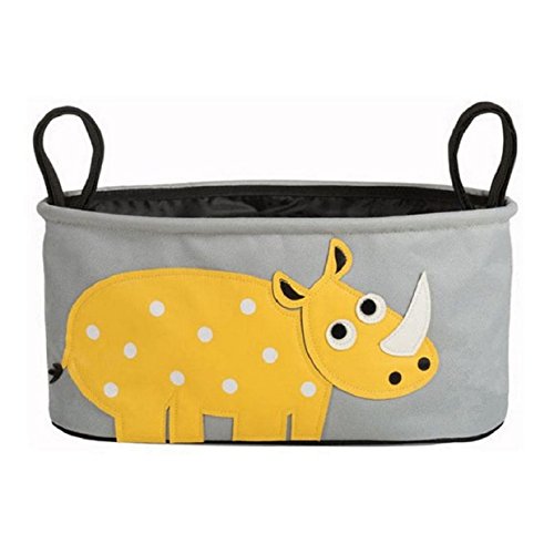 New Nappies Basket Animals Pushchair Diaper Baby Stroller Storage Bag (Rhinoceros)