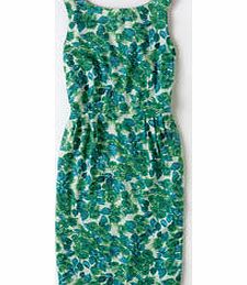 Boden Abigail Dress, Green Reverse Floral,Navy