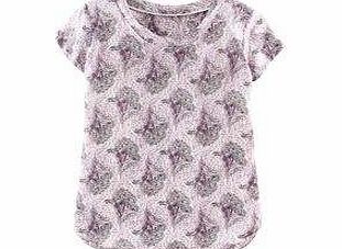 Boden Angie Silk Top, Lavender Grey Etched Floral,Blue
