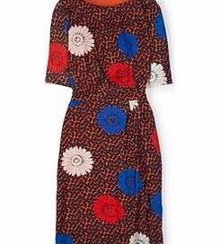Boden Annie Dress, Navy Flower Spot,Amethyst Random