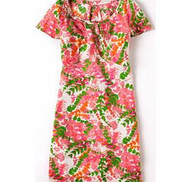 Boden Ariette Dress, Multi Pink Fern,Grey/Yellow