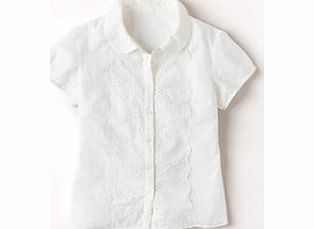 Boden Badminton Shirt, White,Heather,Blueberry 34022749