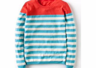 Boden Brigitte Jumper, Aqua/Ivory Stripe,Blue and