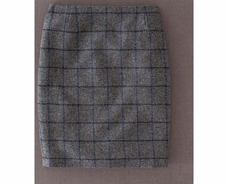 Boden British Tweed Pencil, Grey Melange and Navy