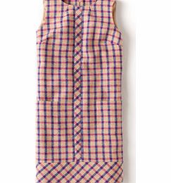 Boden British Tweed Shift, Citron Check,Bright Indigo