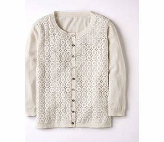 Boden Broderie Cardigan, White,Blue 34023903