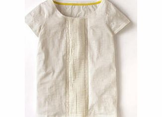 Boden Broderie Detail Tee, White,Light Sulphur,Royal