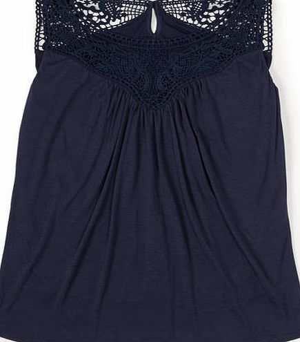 Boden Broderie Jersey Top, Blue 34641704