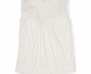 Boden Broderie Jersey Top, White,Blue,Amethyst 34641597