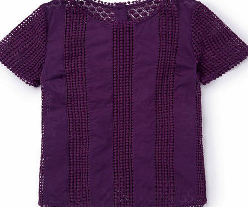 Boden Broderie Stripe Tee Purple Boden, Purple 34848812