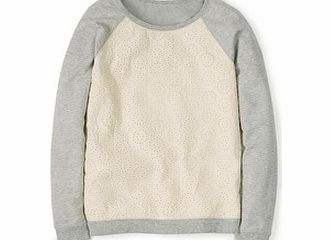 Boden Broderie Sweatshirt Top, Grey