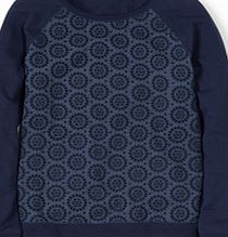 Boden Broderie Sweatshirt Top, Navy/Chambray 34647552