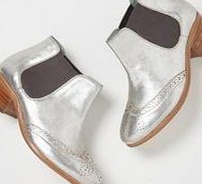 Boden Brogued Chelsea Boot, Silver 33886326