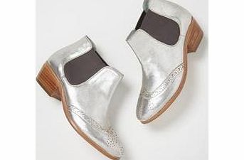 Boden Brogued Chelsea Boot, Silver,Driftwood,Blue
