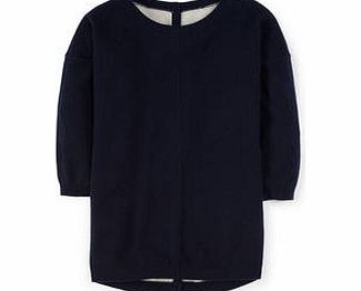Boden Button Back Cashmere Jumper, Navy/Silver