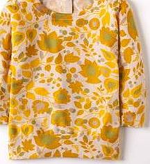 Boden Button Back Jumper, Yellow Vine Print 34041731