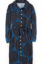 Carnaby Dress, Blue Steel Stripy Leaf,Beetroot