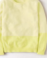 Boden Cashmere Colourblock Jumper, Pineapple/Citrine