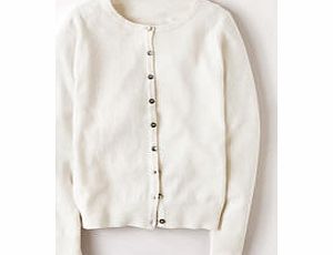 Boden Cashmere Crew Cardigan, White,Blue 34026187