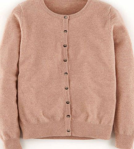 Boden Cashmere Crew Neck Cardigan, Allium Melange