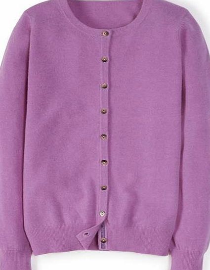 Boden Cashmere Crew Neck Cardigan, Purple 34695775