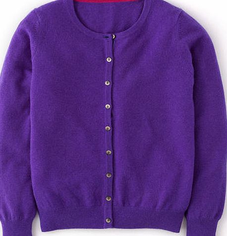 Boden Cashmere Crew Neck Cardigan, Royal Purple 34248591