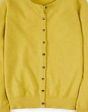 Boden Cashmere Crew Neck Cardigan, Sulphur 34696641