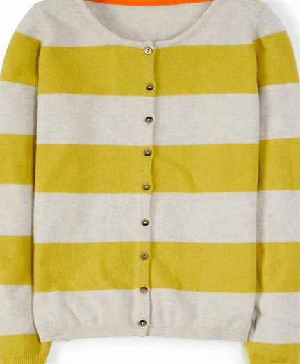 Boden Cashmere Crew Neck Cardigan Sulphur/Silver
