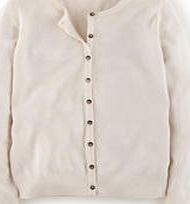 Boden Cashmere Crew Neck Cardigan, White 34249094