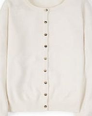 Boden Cashmere Crew Neck Cardigan, White 34695551