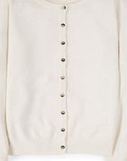 Boden Cashmere Crew Neck Cardigan, White 34695593