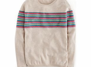 Boden Cashmere Crew Neck Jumper, Light Oatmeal,Caramel