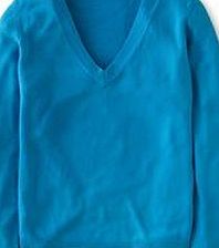 Boden Cashmere V-neck Jumper, Azure Blue 34180745