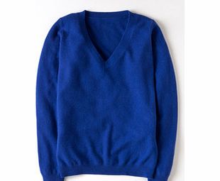 Boden Cashmere V-neck Jumper, Bright Sapphire,Azure