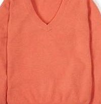 Boden Cashmere V-neck Jumper, Mandarin Heathered
