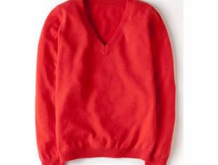 Boden Cashmere V-neck Jumper, Strawberry Red,Lake,Leaf