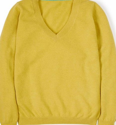 Boden Cashmere V-neck Jumper Sulphur Boden, Sulphur